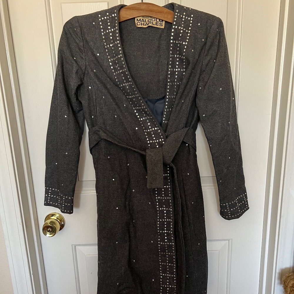 Dressy Vintage Rhinestones Coat by Malcolm Charles